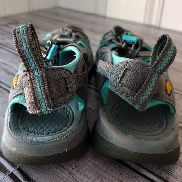 Keen Whisper Closed Toe Hiking Sandals in Gray/Teal Women's US 8 Fisherman Style - Picture 5 of 8